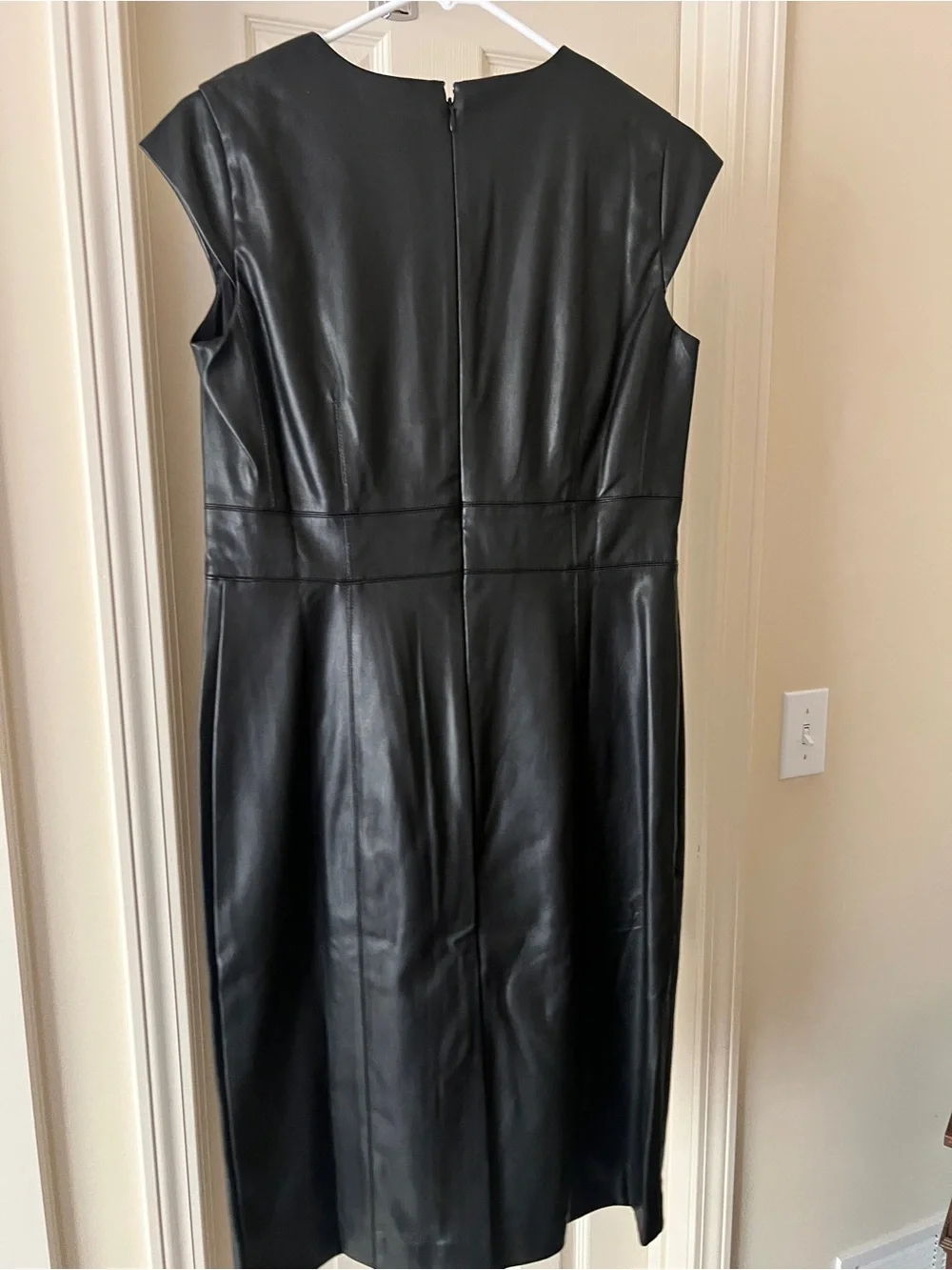 ann taylor faux leather dress NWT Black Midi Sheath NA-08.06.26AM